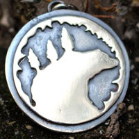 Home is wherever I’m with you, bear necklace in silver