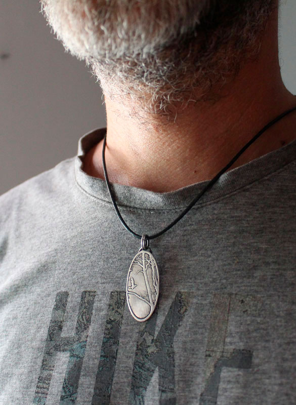 Hope, forest bird pendant in sterling silver