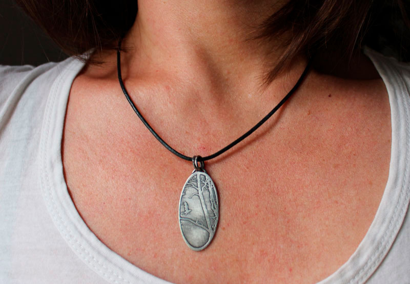 Hope, forest bird pendant in sterling silver