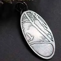 Hope, forest bird pendant in sterling silver