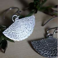 Han’i, japanese fans earrings in sterling silver