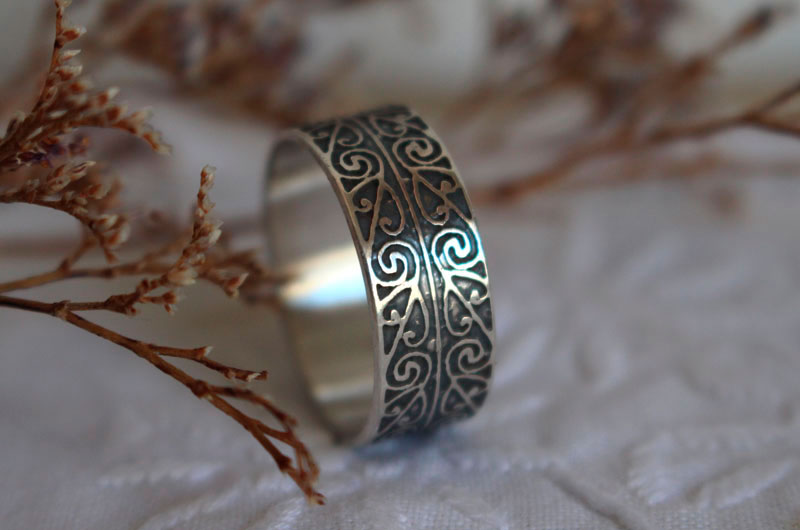 Heart of life, Maori ring in sterling silver