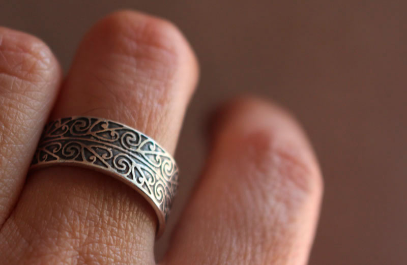 Heart of life, Maori ring in sterling silver