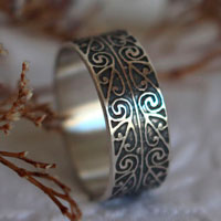 Heart of life, Maori ring in sterling silver