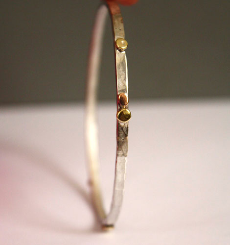 Helios, sun bracelet in brass and sterling silver