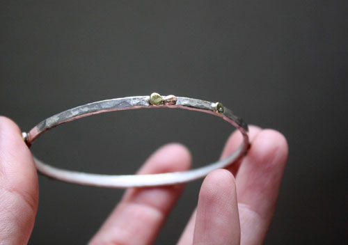 Helios, sun bracelet in brass and sterling silver