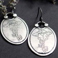 Heracleum, botanical earrings in sterling silver