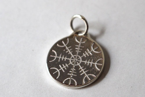 Icelandic rune, Celtic Galdrastafir talisman pendant in silver