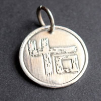 Indochine 40, French rock band anniversary pendant in silver