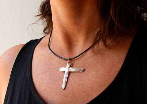 Luxury Indochine cross, Paradize from the rock band pendant in silver