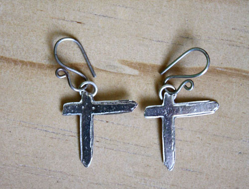 Indochine, Paradize cross from the rock band earrings in silver