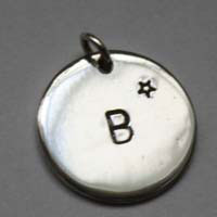 Initial medal, personalized letter pendant in sterling silver