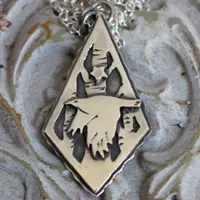 Instinct, raven and star necklace in sterling silver