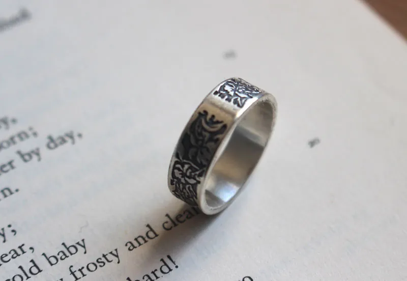 Iris, flower ring in sterling silver