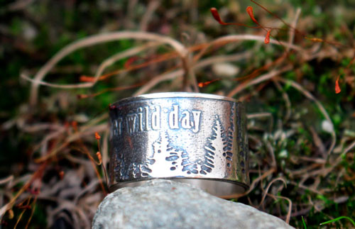 It’s another wild day, forest and quote ring in sterling silver