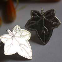 Ivy leaf, romantic cufflinks in sterling silver