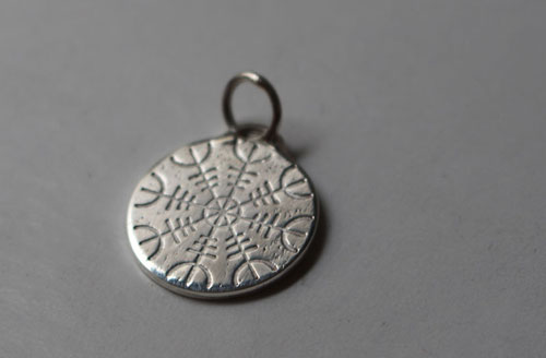 Icelandic rune, Celtic Galdrastafir talisman pendant in silver