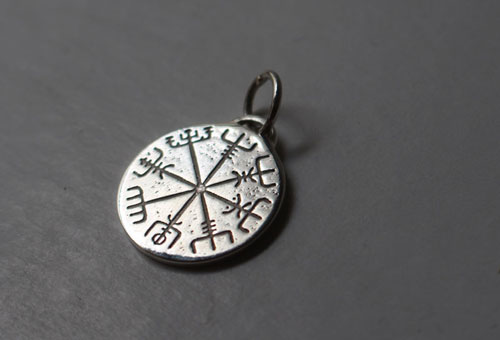 Icelandic rune, Celtic Galdrastafir talisman pendant in silver