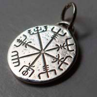 Icelandic rune, Celtic Galdrastafir talisman pendant in silver