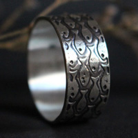 In harmony, fish ring in sterling silver