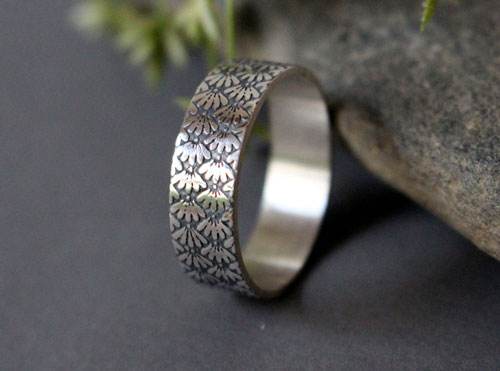 Ineko, Japanese flower ring in sterling silver