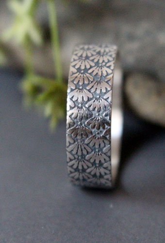 Ineko, Japanese flower ring in sterling silver