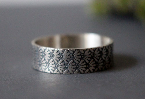 Ineko, Japanese flower ring in sterling silver