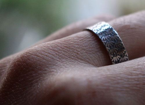 Ineko, Japanese flower ring in sterling silver