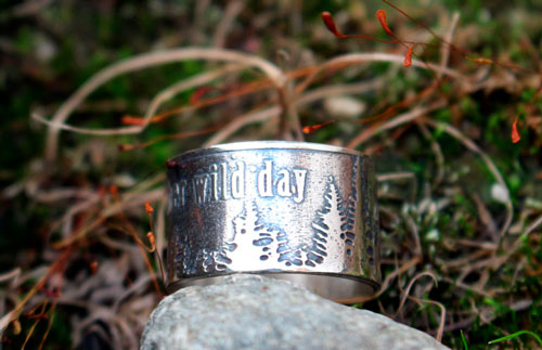 It’s another wild day, forest and quote ring in sterling silver 