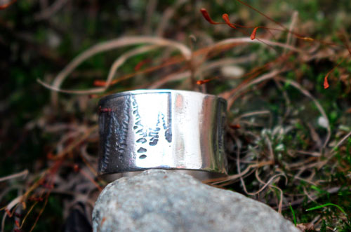It’s another wild day, forest and quote ring in sterling silver 