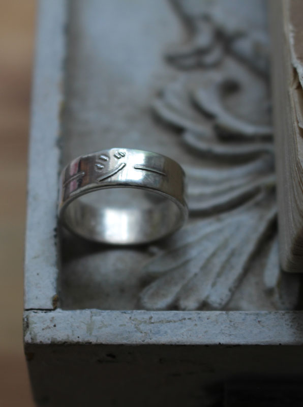 Japanese name, kanji ring, pictogram from japan, in sterling silver