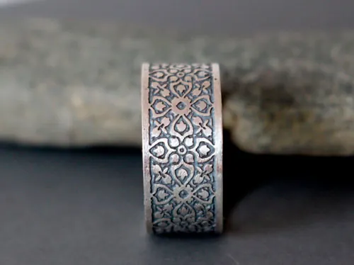 Keystone, Gothic Medieval ring in sterling silver