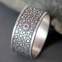 Keystone, Gothic Medieval ring in sterling silver