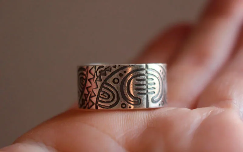 Kirituhi, Māori tattoo ring in sterling silver