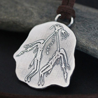 Kiro Kiro aboriginal ritual, australian rock art necklace in silver