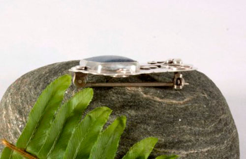 Koralli, coral reef brooch in silver and blue coral