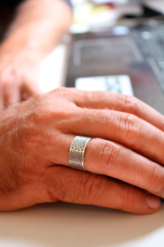 Keystone, medieval ring in sterling silver