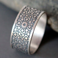 Keystone, medieval ring in sterling silver