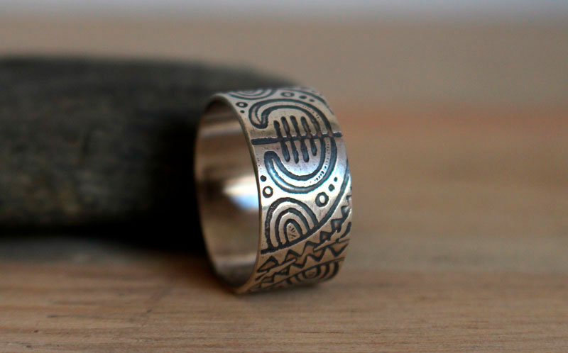 Kirituhi, Maori tattoo ring in sterling silver