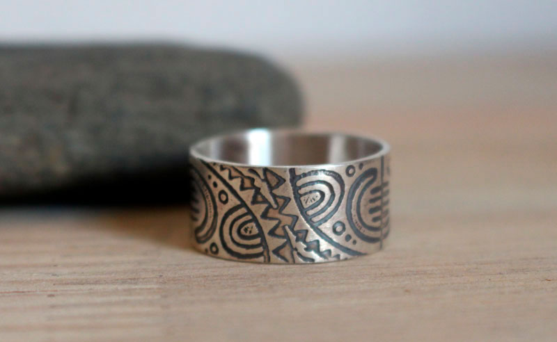 Kirituhi, Maori tattoo ring in sterling silver