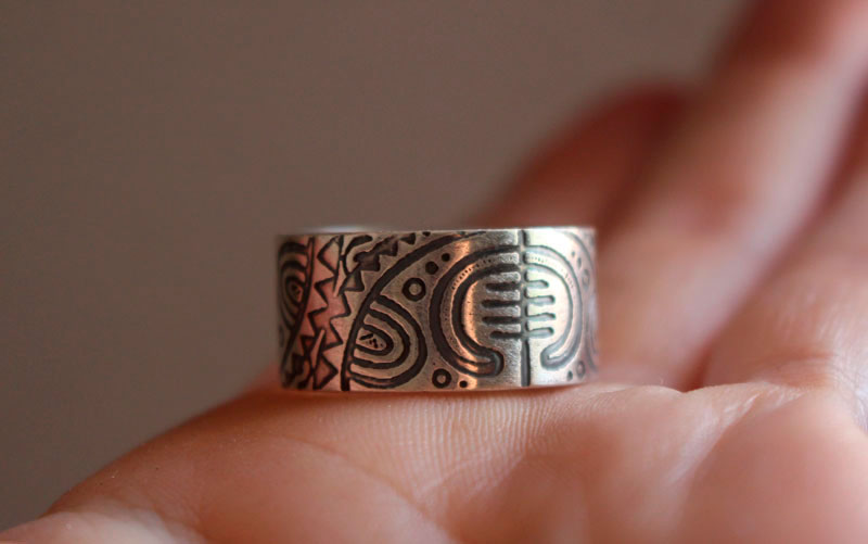Kirituhi, Maori tattoo ring in sterling silver