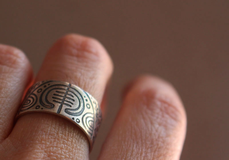 Kirituhi, Maori tattoo ring in sterling silver