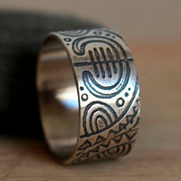 Kirituhi, Maori tattoo ring in sterling silver