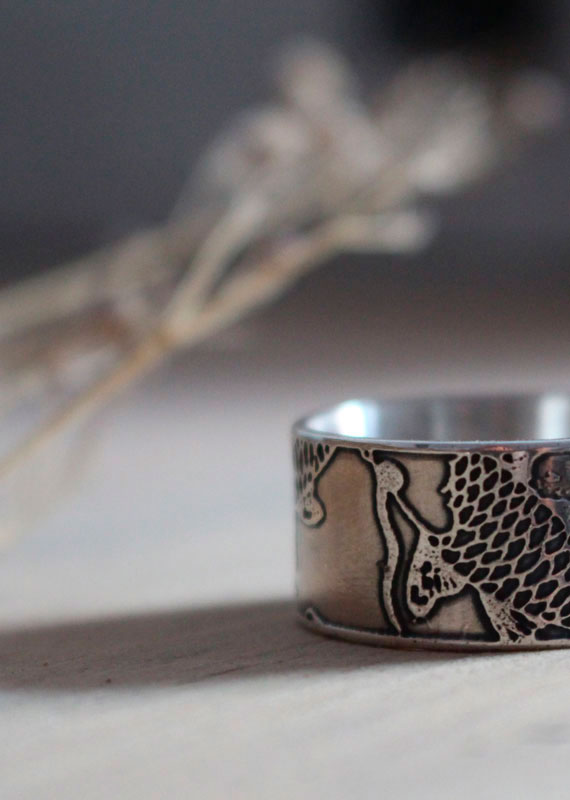 Koï, Japanese koi carp ring in silver