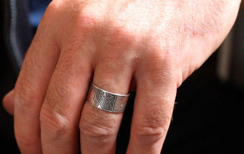 Koï, Japanese koi carp ring in silver