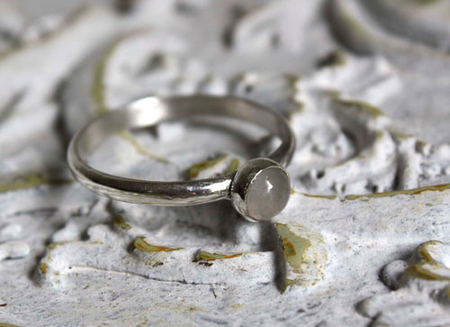 Lagoon, sea foam ring in sterling silver and aquamarine