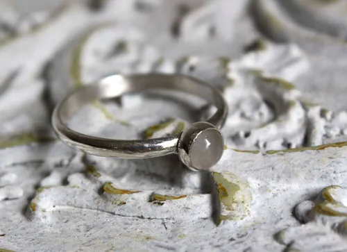 Lagoon, sea foam ring in sterling silver and aquamarine