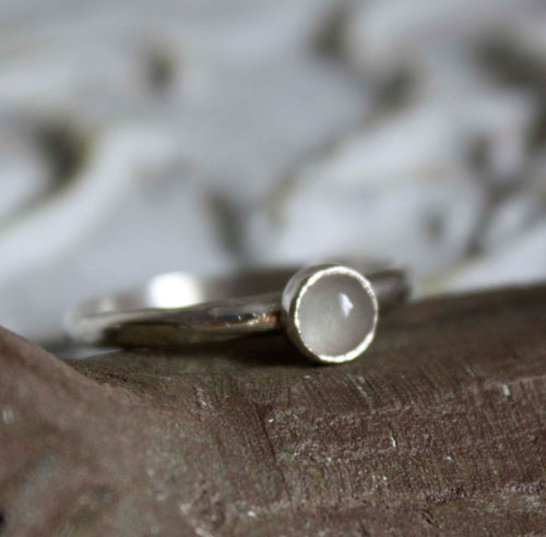 Lagoon, sea foam ring in sterling silver and aquamarine