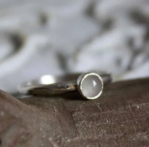 Lagoon, sea foam ring in sterling silver and aquamarine