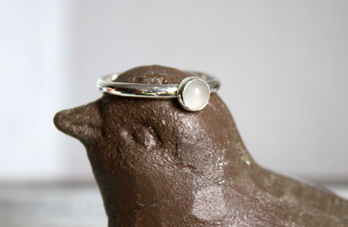 Lagoon, sea foam ring in sterling silver and aquamarine